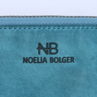 Kožená peňaženka s vreckom na zips Noelia Bolger materiál kože zapínanie na cvok farba tyrkysová veľkosť malá 5136 NB TYR Logo