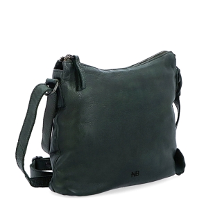 Kožená crossbody kabelka s moderným dizajnom Noelia Bolger materiál kože zapínanie na zips farba zelená veľkosť malá NB 2400 ZE