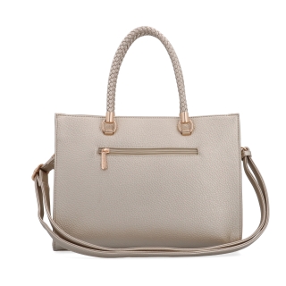 Dámska kabelka s odnímateľným crossbody popruhom Le Sands materiál syntetická koža zapínanie na zips farba metalíza veľkosť stredná 4648 ZL Zozadu