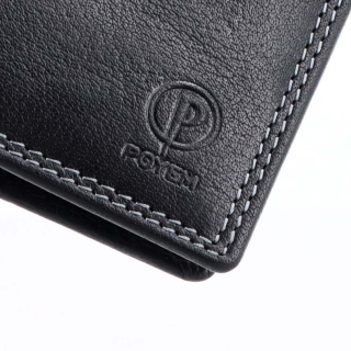 Kožená peňaženka na šírku Poyem materiál kože zapínanie Bez zapínania farba čierna veľkosť malá 5205 Poyem C Logo