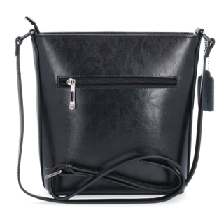 Malá elegantná kožená crossbody kabelka Noelia Bolger materiál kože zapínanie na zips farba čierna veľkosť malá NB 0065 C Zozadu