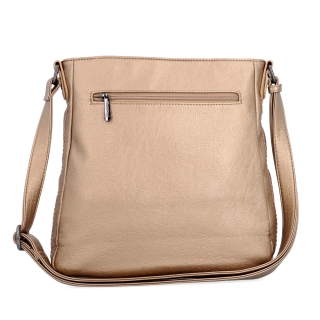 Crossbody kabelka s nastaviteľným popruhom Tangerin materiál syntetická koža zapínanie na zips farba metalíza veľkosť stredná 8049 ZL Zozadu