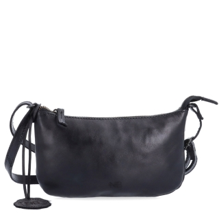 Malá elegantná kožená crossbody kabelka Noelia Bolger materiál kože zapínanie na zips farba čierna veľkosť malá NB 2420 C Spredu