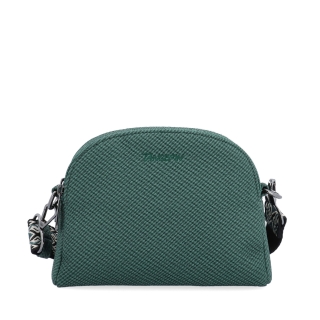 Štýlová crossbody kabelka s textúrovaným povrchom Tangerin materiál syntetická koža zapínanie na zips farba zelená veľkosť malá 4365 ZE Spredu