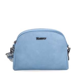 Malá crossbody kabelka s výrazným popruhom Tangerin materiál syntetická koža zapínanie na zips farba modrá veľkosť malá 8044 SM Spredu