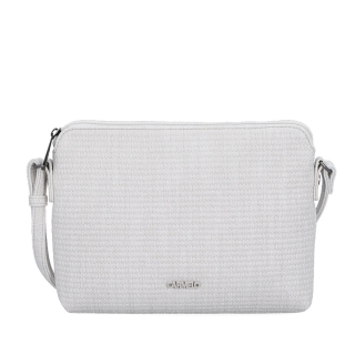 Malá crossbody kabelka s jemným elegantným vzorom Carmelo materiál syntetická koža zapínanie na zips farba béžová veľkosť malá 4337 K Spredu