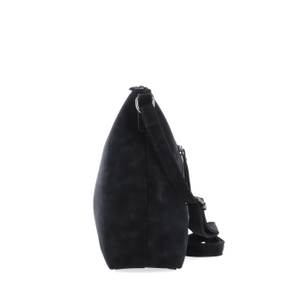 Dámska elegantná crossbody kabelka Tangerin materiál syntetická koža zapínanie na zips farba čierna veľkosť malá 1110 C Z boku