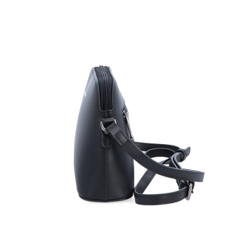 Kožená crossbody kabelka Noelia Bolger Noelia Bolger materiál kože zapínanie na zips farba čierna veľkosť malá NB 0096 C Z boku