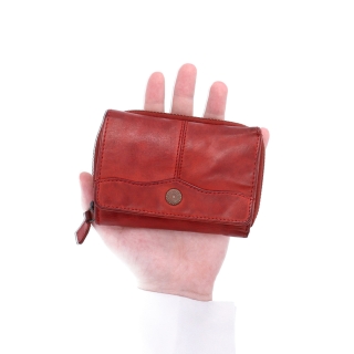 Kožená peňaženka s vreckom na zips Noelia Bolger materiál kože zapínanie na cvok farba červená veľkosť malá 5136 NB CV V ruke