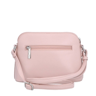 Minimalistická crossbody kabelka Le Sands materiál syntetická koža zapínanie na zips farba ružová veľkosť malá 7710 R Zozadu