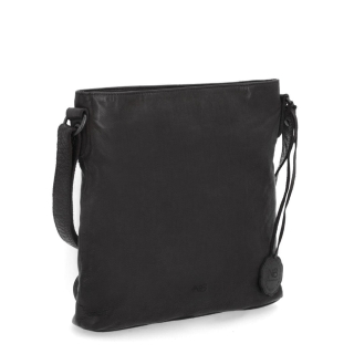 Kožená crossbody kabelka vo vintage štýle Noelia Bolger materiál kože zapínanie na zips farba čierna veľkosť malá NB 2001 C