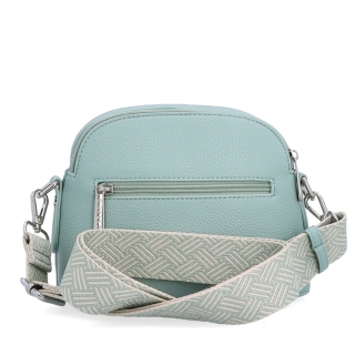 Malá crossbody kabelka so širokým popruhom Carmelo materiál syntetická koža zapínanie na zips farba zelená veľkosť malá 4355 SZE Zozadu