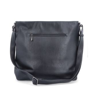 Veľká crossbody kabelka na formát A4 Tangerin materiál syntetická koža zapínanie na zips farba čierna veľkosť veľká 8037 C Zozadu