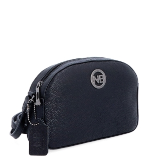 Malá kožená crossbody kabelka s vreckom na zips Noelia Bolger materiál kože zapínanie na zips farba čierna veľkosť malá NB 3013 C