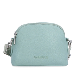 Malá crossbody kabelka so širokým popruhom Carmelo materiál syntetická koža zapínanie na zips farba zelená veľkosť malá 4355 SZE Spredu
