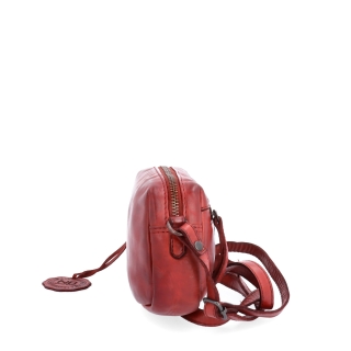 Minimalistická kožená crossbody kabelka Noelia Bolger materiál kože zapínanie na zips farba červená veľkosť malá NB 2417 CV Z boku