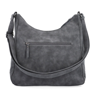 Crossbody syntetická kabelka s prešívaním Tangerin materiál syntetická koža zapínanie na zips farba sivá veľkosť stredná 1104 ANT Zozadu