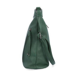 Crossbody kabelka s ozdobnými zipsami Tangerin materiál syntetická koža zapínanie na zips farba zelená veľkosť stredná 8050 TZE Z boku