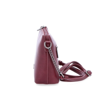 Spoločenská crossbody kabelka s retiazkou Le Sands materiál syntetická koža zapínanie na zips farba vínová veľkosť malá 7708 BO Z boku