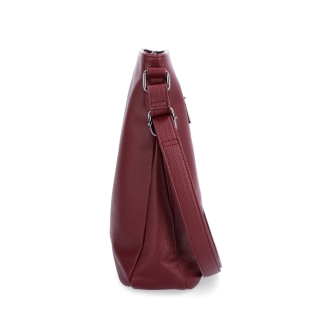 Dizajnová crossbody kabelka Carmelo materiál syntetická koža zapínanie na zips farba vínová veľkosť stredná 4271 BO Z boku