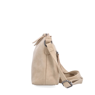 Malá elegantná crossbody kabelka Tangerin materiál syntetická koža zapínanie na zips farba béžová veľkosť malá 1109 BE Z boku