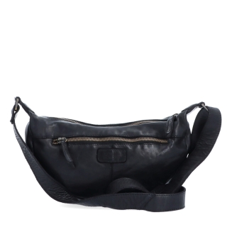 Malá kožená moonbag kabelka Noelia Bolger materiál kože zapínanie na zips farba čierna veľkosť malá NB 2411 C Zozadu