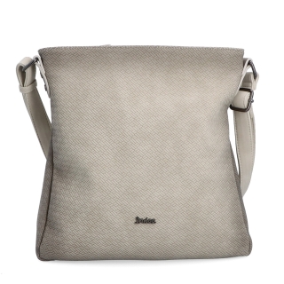 Stredná jednoduchá crossbody kabelka Indee materiál syntetická koža zapínanie na zips farba béžová veľkosť stredná 6317 K Spredu