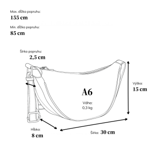 Štýlový dámský Moonbag zo syntetického materiálu Tangerin materiál syntetická koža zapínanie na zips farba sivá veľkosť malá 1112 ANT Rozmery