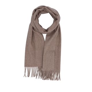 Elegantný jednofarebný šál so strapcami Noelia Bolger materiál Polyester s prímesou vlny farba taupe KZ003 - 04