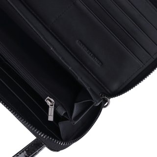 Elegantná dámská lakovaná peňaženka Carmelo materiál kože zapínanie na zips farba čierna veľkosť veľká 2102 Z C Detail