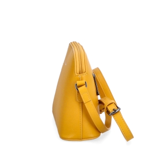 Kožená crossbody kabelka Noelia Bolger Noelia Bolger materiál kože zapínanie na zips farba žltá veľkosť malá NB 0096 ZLU Z boku