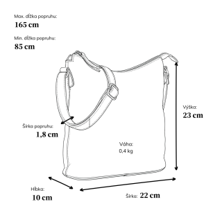 Crossbody kabelka v nadčasovom dizajne







Převést do PDF Noelia Bolger materiál kože zapínanie na zips farba čierna veľkosť stredná NB 2431 C Rozmery