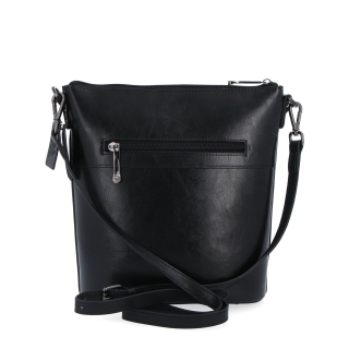 Elegantná kožená crossbody s retiazkou Noelia Bolger materiál kože zapínanie na zips farba čierna veľkosť malá NB 0048 C Zozadu