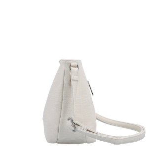 Praktická a elegantná crossbody kabelka Carmelo materiál syntetická koža zapínanie na zips farba béžová veľkosť stredná 4605 K Z boku