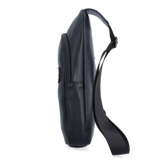 Praktický bodybag so zipsom Carmelo materiál syntetická koža zapínanie na zips farba čierna veľkosť stredná 4356 C Z boku