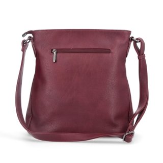 Crossbody kabelka s prešívaním Tangerin materiál syntetická koža zapínanie na zips farba vínová veľkosť stredná 8004 BO Zozadu