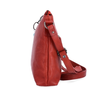 Kožená crossbody kabelka s príveskom Noelia Bolger materiál kože zapínanie na zips farba červená veľkosť malá NB 3100 CV Z boku