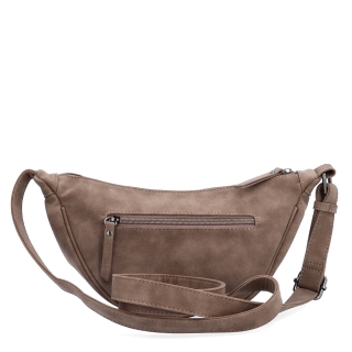 Štýlový dámský Moonbag zo syntetického materiálu Tangerin materiál syntetická koža zapínanie na zips farba hnedá veľkosť malá 1112 H Zozadu
