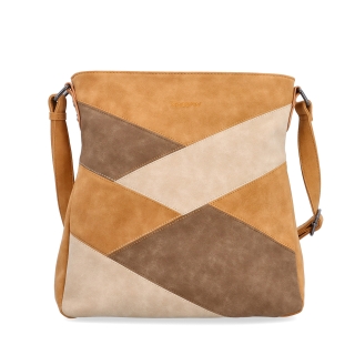 Crossbody kableka s originálnym dizajnom Tangerin materiál syntetická koža zapínanie na zips farba koňaková veľkosť stredná 1118 CAM Spredu