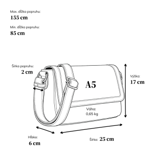 Crossbody kabelka s klopou v slamenom štýle Le Sands materiál syntetická koža zapínanie s chlopňou farba béžová veľkosť malá 4618 BE Rozmery