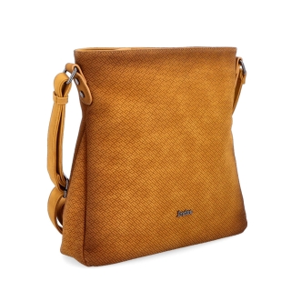 Stredná jednoduchá crossbody kabelka Indee materiál syntetická koža zapínanie na zips farba žltá veľkosť stredná 6317 ZLU