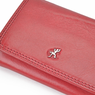 Praktická kožená peňaženka Cosset materiál kože zapínanie na cvok farba červená veľkosť malá 4509 Komodo CV Logo