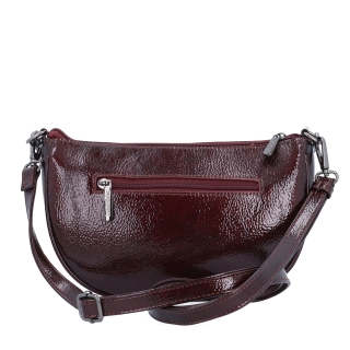 Štýlová crossbody kabelka s odnímateľnou ozdobnou retiazkou Le Sands materiál syntetická koža zapínanie na zips farba vínová veľkosť malá 4639 BO Zozadu