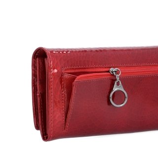 Elegantná dámska peňaženka z lakovanej kože Carmelo materiál kože zapínanie na cvok farba červená veľkosť veľká 2109 B CV Polobok zozadu