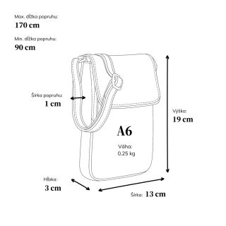 Kožená crossbody taška s chlopňou Noelia Bolger materiál kože zapínanie s chlopňou farba koňaková veľkosť malá NB 2418 KO Rozmery