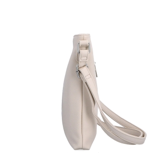 Crossbody kabelka so zipsom Carmelo materiál syntetická koža zapínanie na zips farba béžová veľkosť malá 4324 BE Z boku