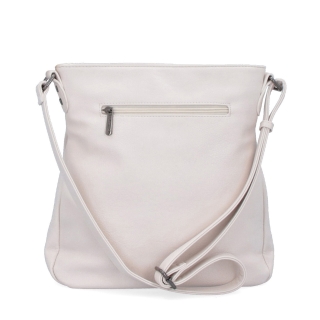 Crossbody kabelka s jednoduchým prešívaním Tangerin materiál syntetická koža zapínanie na zips farba béžová veľkosť stredná 8003 K Zozadu