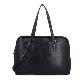 Dámska taška na notebook s crossbody popruhom Le Sands materiál syntetická koža zapínanie na zips farba čierna veľkosť veľká 7728 C Spredu