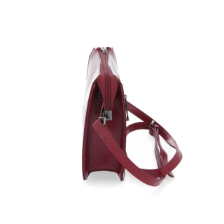 Malá kožená crossbody kabelka Noelia Bolger materiál kože zapínanie na zips farba červená veľkosť malá NB 0046 TCV Z boku
