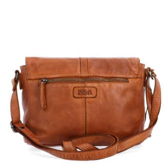 Kožená crossbody kabelka s chlopňou Noelia Bolger materiál kože zapínanie s chlopňou farba koňaková veľkosť stredná NB 2416 KO Zozadu
